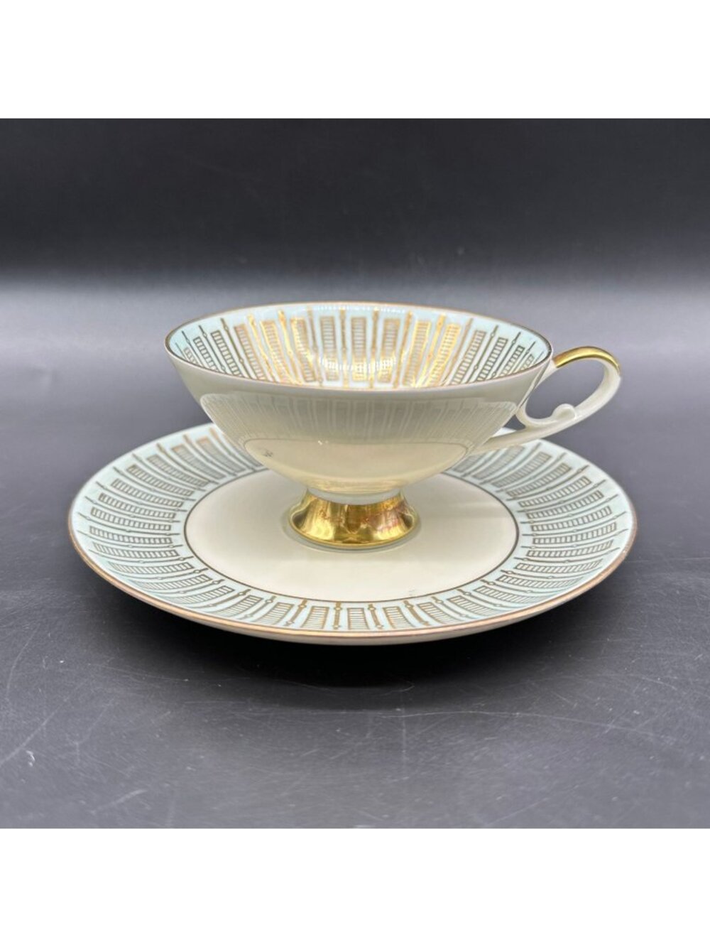 Vintage Teacup Saucer Set Mid Century Modern Alka Kunst Alboth Kaiser Bavaria